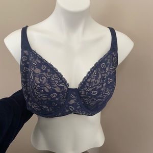 Navy Lace Bra 38D